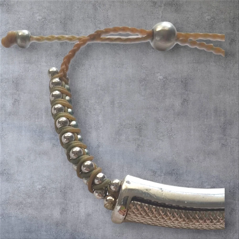 Vivo Elegant Silver and Gold Bangle Unisex Adjustable